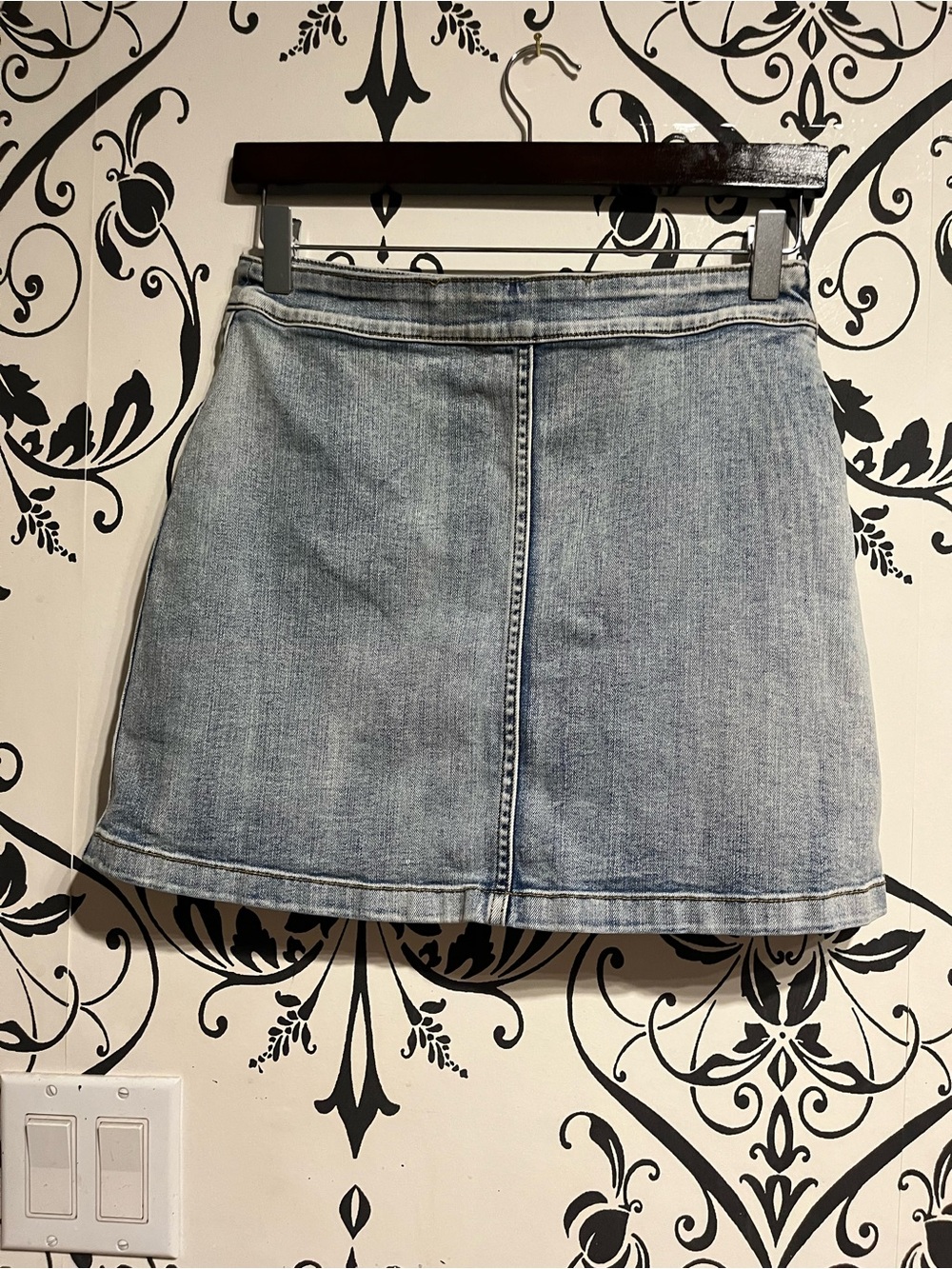 Wilfred Light Blue Denim Mini Skirt